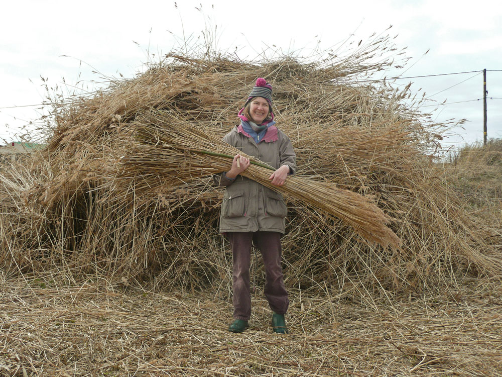 Kathy McVittie with cut reed